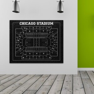 Stampa di stile vintage Chicago Blackhawks United Center SPEDIZIONE GRATUITA Progetto su carta fotografica Tela opaca Disegno sportivo Hockey