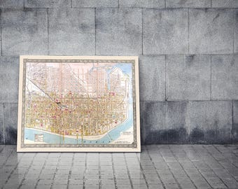 Antique Atlantic City Map Print: New Jersey Vintage Wall Art