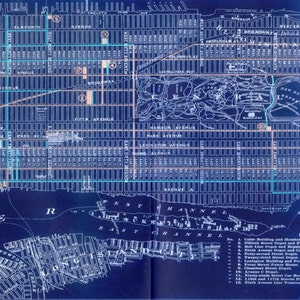 Afdrukken van een vintage kaart van Long Island op fotopapier, mat papier of canvas Art decor antieke zeekaart blauwdruk New York ny manhattan