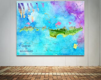 Impression d'art graphique des Florida Keys : papier photo, jet d'encre mat ou toile