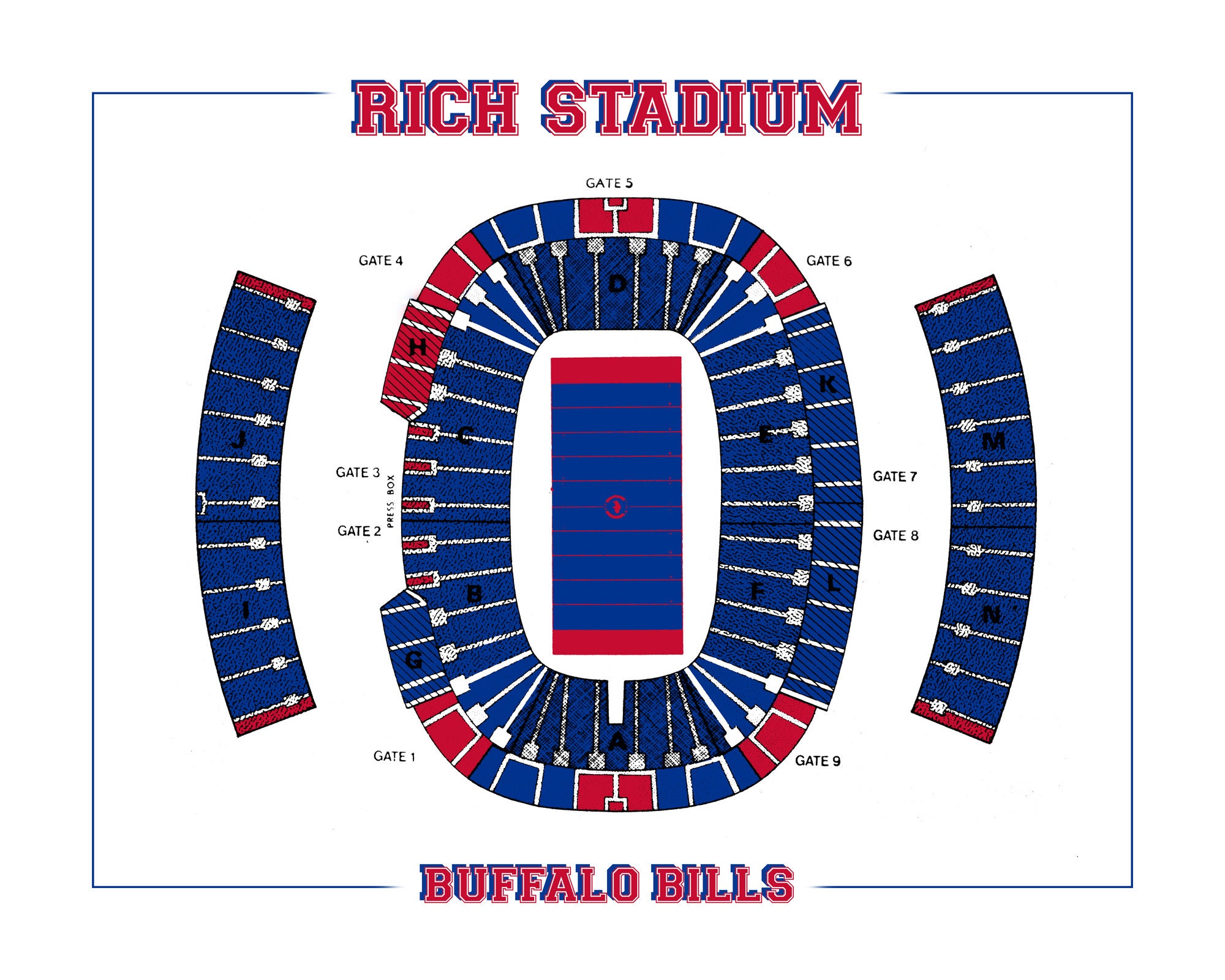 Print of Vintage Rich Stadium Seating Chart Seating Chart on Etsy Canada