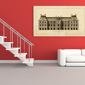 Impressão antiga do Palácio de Luxemburgo na cor de sua escolha e papel fotográfico, papel fosco ou tela Giclée.