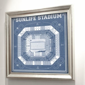 Stampa della mappa dei posti a sedere dello stadio Sunlife d'epoca su carta fotografica, carta opaca o tela