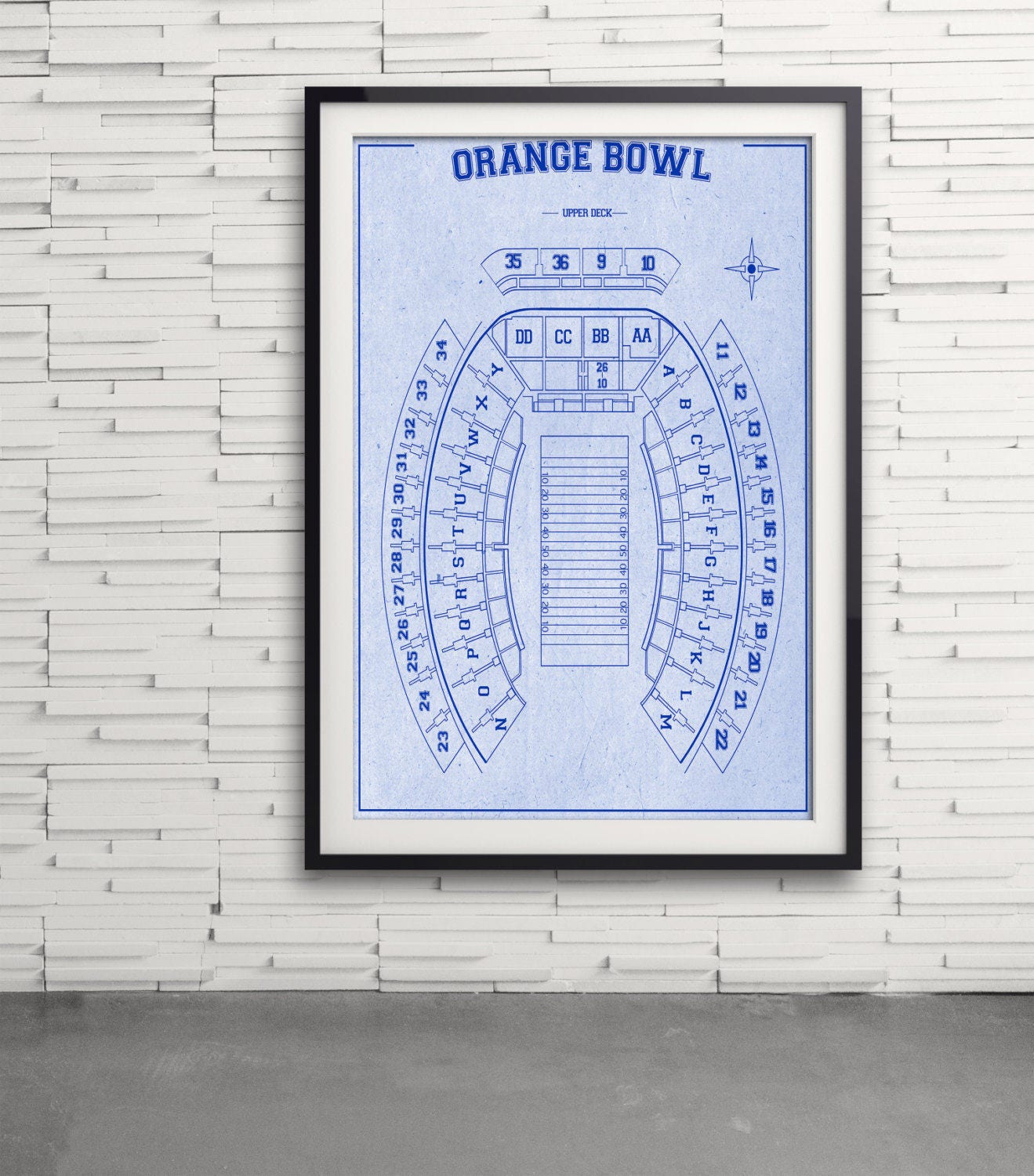 Print Of Vintage Orange Bowl Seating Chart Seating Chart On Photo Paper 