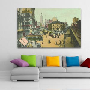 Impressão em estilo vintage antigo de Herald Square, Nova York, em papel fotográfico, papel fosco ou tela esticada