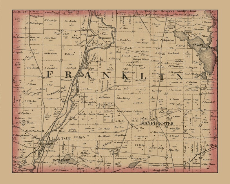 Print of Vintage New Franklin Map of Summit County in the Etsy