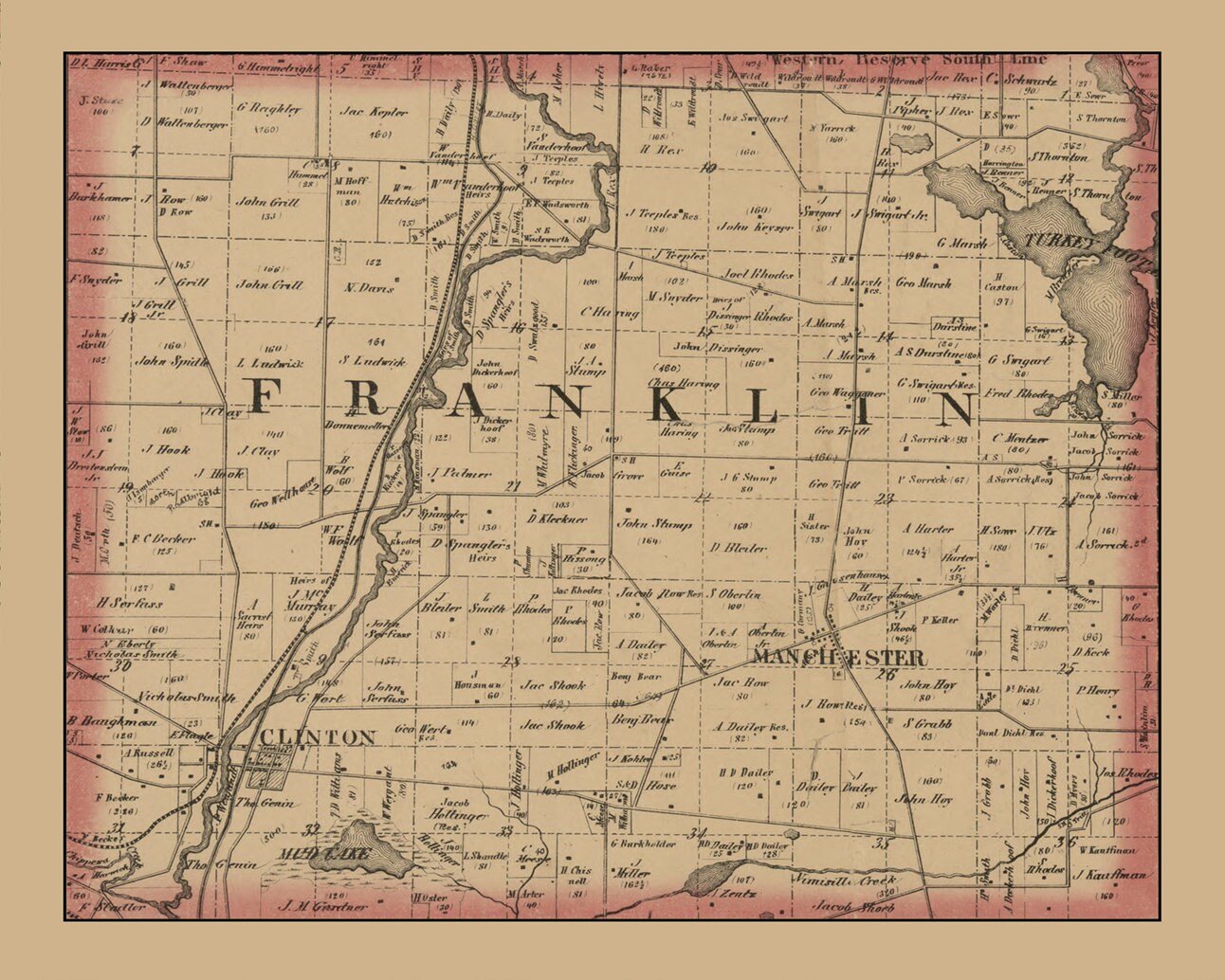 Print of Vintage New Franklin Map of Summit County in the | Etsy