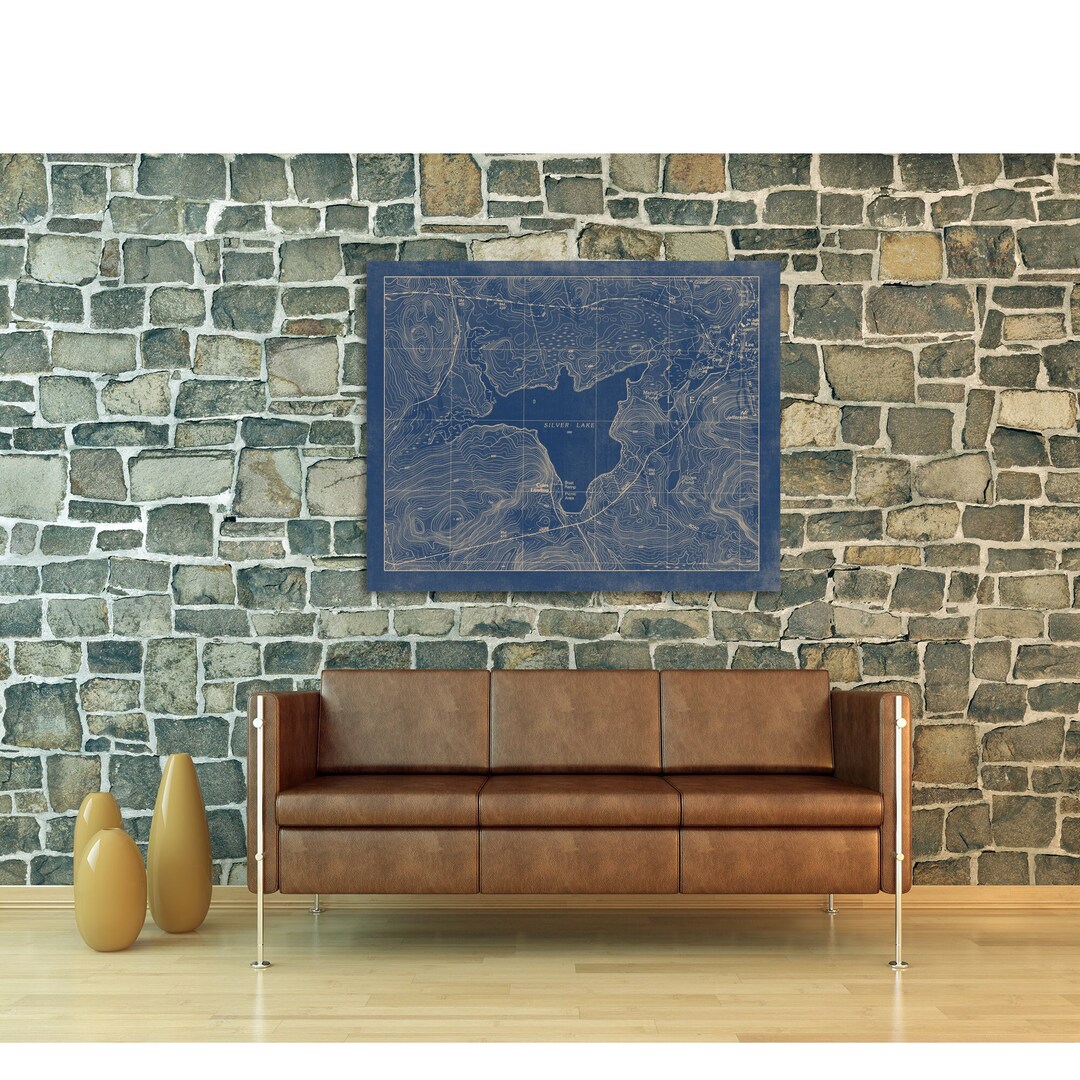 Print of Chart for Silver Lake Lee County Maine. Printed on Etsy