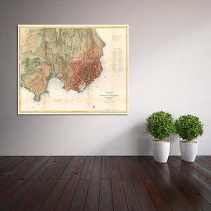 ¡Impresión del mapa vintage de San Francisco, California, en papel fotográfico, papel mate o lienzo estirado con envío gratis!