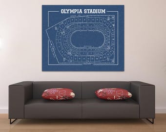 Projeto de arte do mapa de assentos do Estádio Olympia do Red Wings vintage
