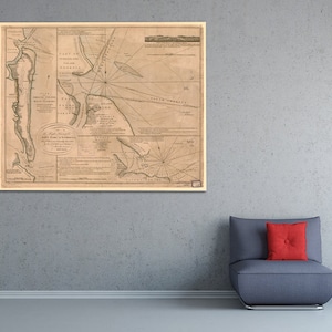 Uitstekende St. Mary's Rivier en Amelia Eiland, de Kaart van Florida op Papier of Canvas