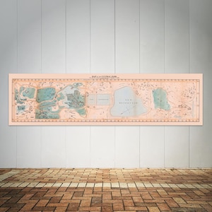 Afdrukken van vintage Long Island-kaart Central Park Manhattan op fotopapier, mat papier of canvas Art Decor giclee antiek New York New York