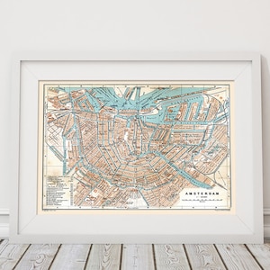 Antike Karte von Amsterdam auf Photo Paper Matte Papier oder Leinwand