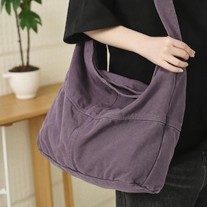 Minimalist Canvas Crossbody Bag: Unisex Shoulder Messenger