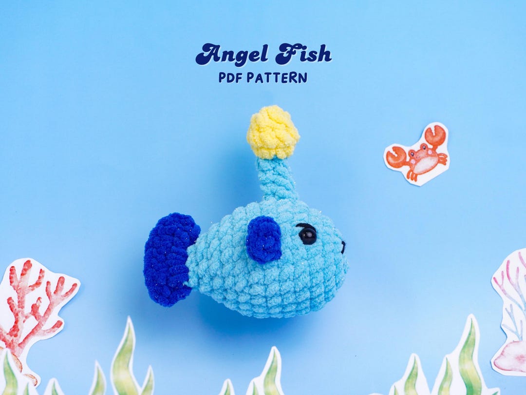 Angel Fish No Sew Crochet Pattern, No Sew Amigurumi Pattern, Ocean ...