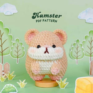 Hamster Crochet Pattern, Animal Character Design, Animal Shelf Display Accent, Nature Theme Home Decor, Animal Crochet Pattern, PDF Pattern