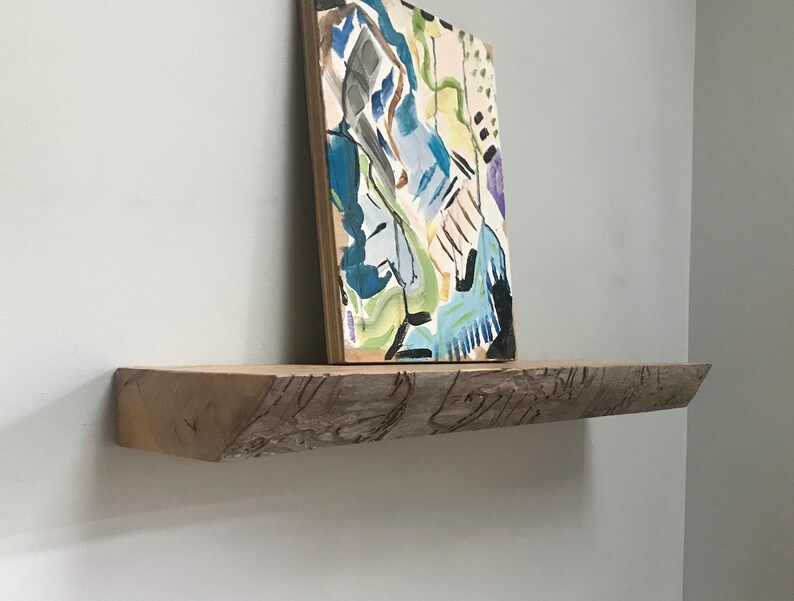 Floating shelves White oak Live edge Reclaimed modern Etsy