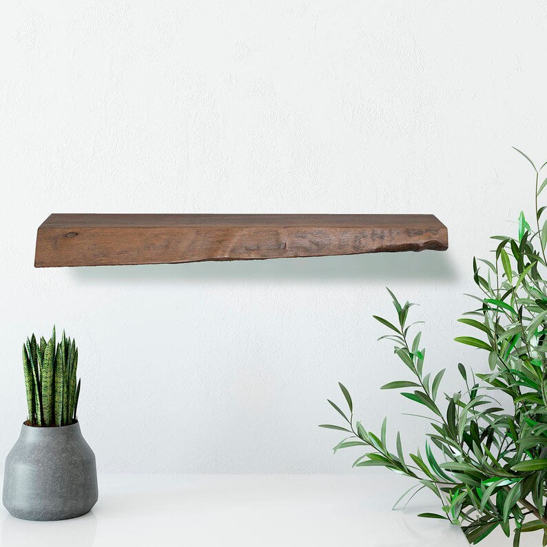 Floating Shelf Walnut Live Edge Walnut Modern Walnut Etsy