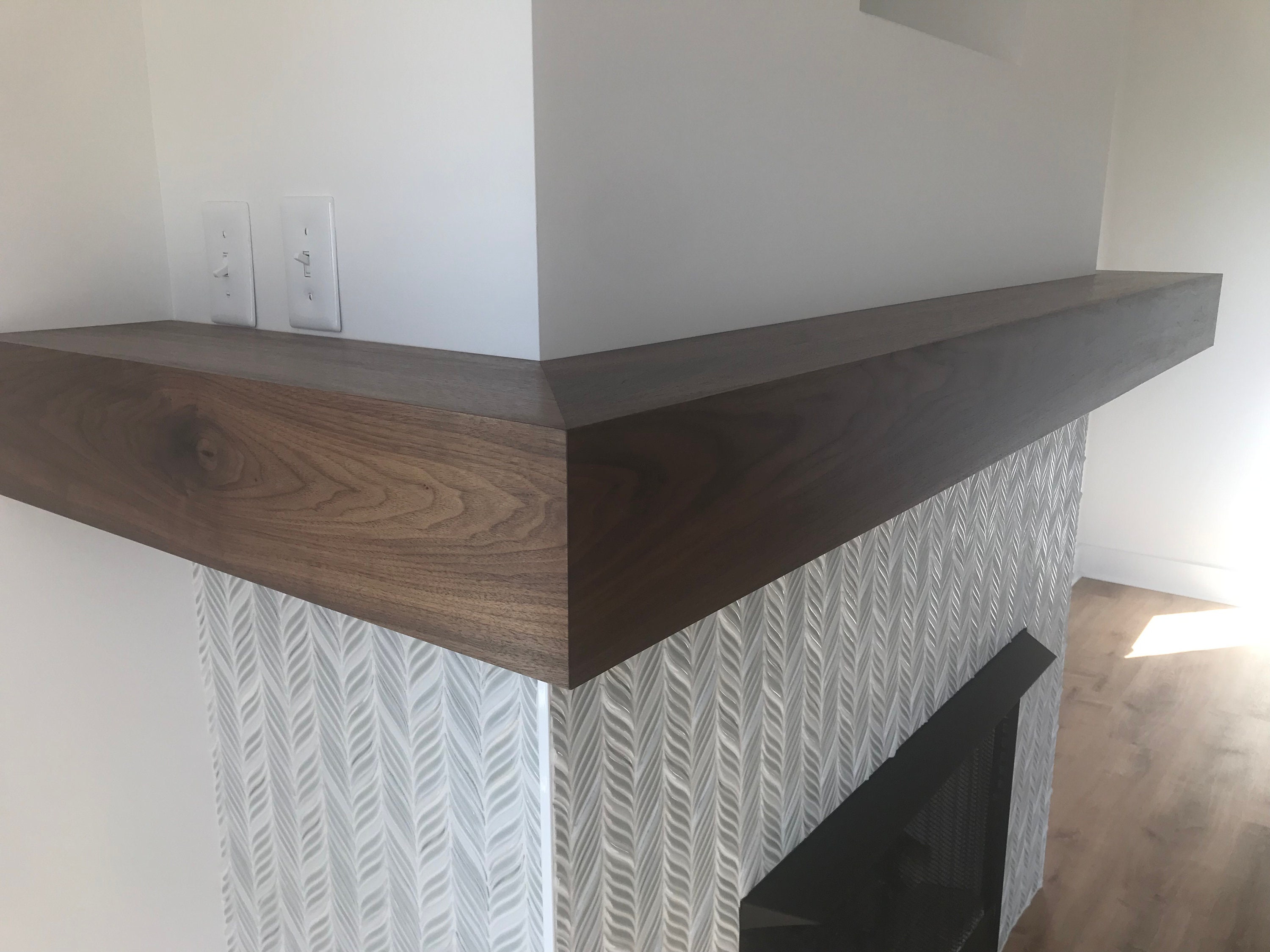Floating Mantel Walnut White Oak Mahogany FREE SHIPPING - Etsy
