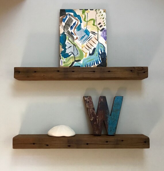 Floating Shelves Reclaimed Wood Wall Floating Shelves Reclaimed Wood Wall Rustic Barn Modern Farmhouse Shelf