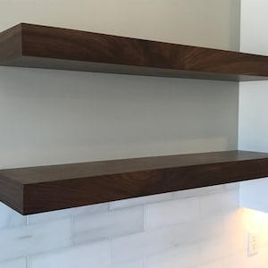 Floating shelves- Walnut, White Oak, Mahogany, Floating shelving, Modern shelf, Kitchen shelves, Open shelves, Floating shelf, Easy install