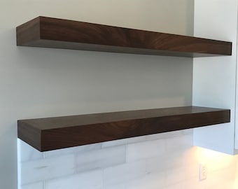 Handcrafted Walnut Floating Shelf – Modern Open Shelving