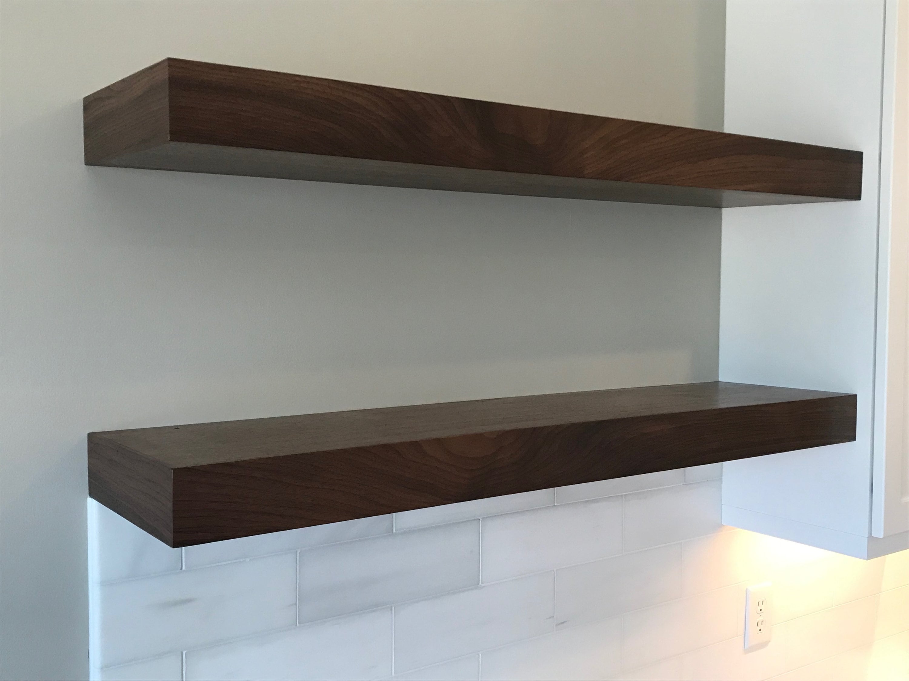 Mahogany wood on sale floating shelves