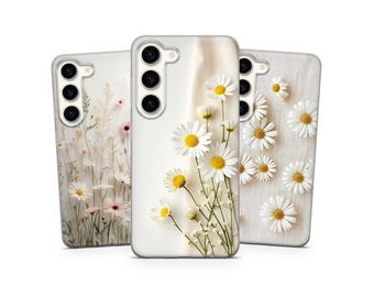 Etui na telefon z motywem dzikich kwiatów Daisy do Samsunga A26 A17 A57 A56 A37 A36 S24 Fe S25 Edge S26, iPhone'a 16 17 Air 14 Pro Max 13 15 Plus, Pixela 10a