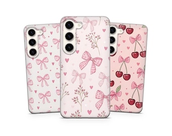 Red Aesthetic Soft Y2K Girly Phone Case for Samsung A17 A57 A56 A37 A36 S24 Fe S25 Edge S26, Pixel 10a, iPhone 16 17e 14 Pro Max 13 15 Plus