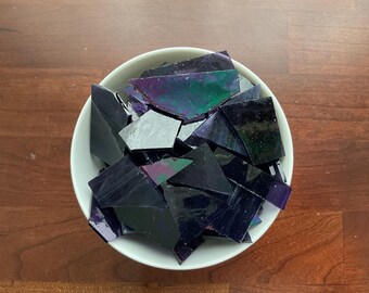 Stained Glass Scraps for Mosaic Arts Purple (clears)