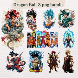 Dragon Ball Z Clipart PNG Bundle, Goku & Vegeta, Anime Files