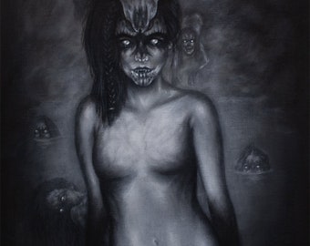 Wendigo Creature Spirit Fantasy Horror Dark Art 8x10 11x14 Painting Print