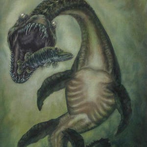 Nessie Loch Ness Monster Cryptid Scotland Creature Legend 8x10 11x14 Painting Print