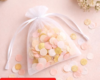 White Organza Wedding Favour Bags 7x9cm | Confetti Sweet Treats Pouch | Bridal Shower Hen Party Bag | Small Drawstring Gift Bag