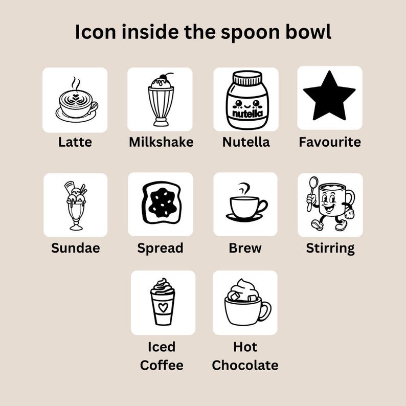 Spoon Text Personalised Spoon Custom Text Engraved | 10 Styles | Long Handle 20cm ...
