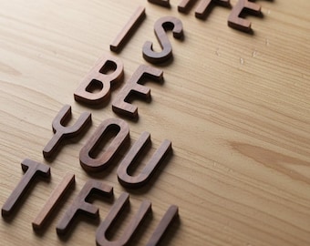 Decoración de pared nórdica con letras de madera maciza / Alfabeto minimalista para el hogar (Hazlo tú mismo)
