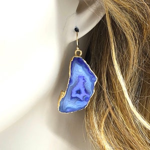 Geode Earrings/Agate Earrings/Geode Dangle Earrings/Druzy Dangle Earrings