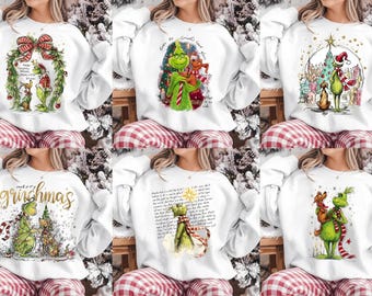 Retro Grinc Whovielle png, Christmas Characters png, Trendy Christmas 2025 png, Christmas Movie png, Vintage Christmas, Sublimation design