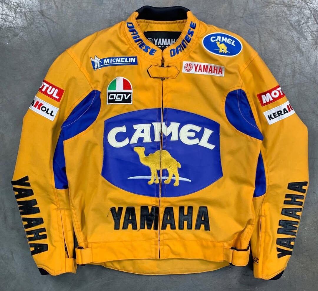 Yamaha Camel Racing Jacket, Genuine Cowhide Leather, Dainese Moto GP ...