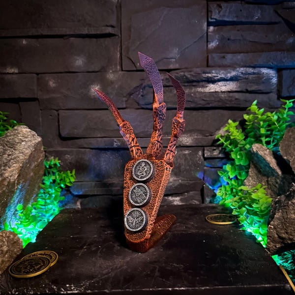 Korallenrote Drachenklauen Replik, The Elder Scrolls V Prop & Cosplay Accessoire, Skyrim Artefakt, Haus und Büro Dekoration, Tischdekoration