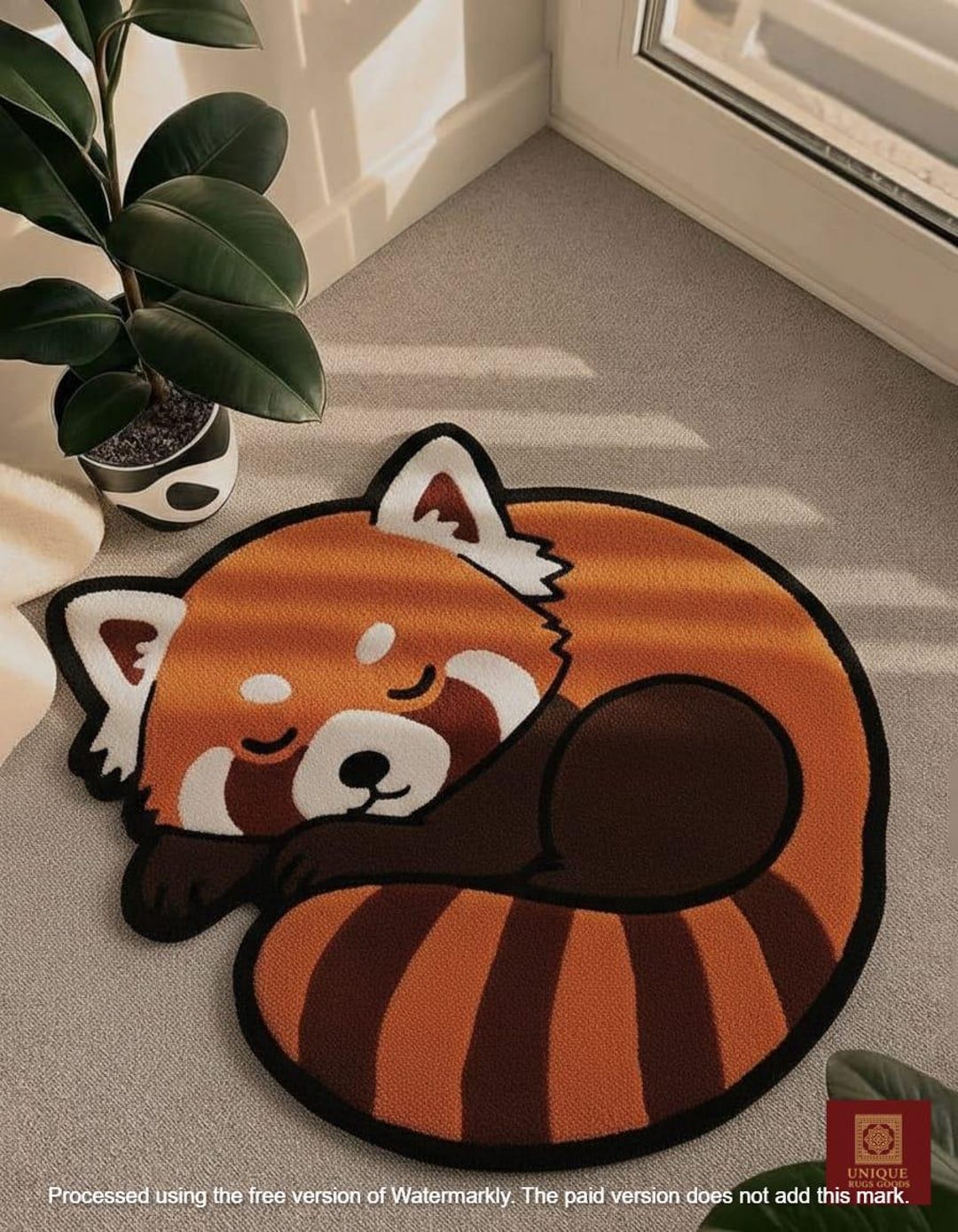 Handmade Sleeping Red Panda Rug – Tufted Nursery Decor - Etsy