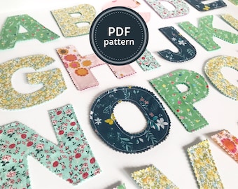 Fabric Alphabet Letters and Numbers Pattern Template