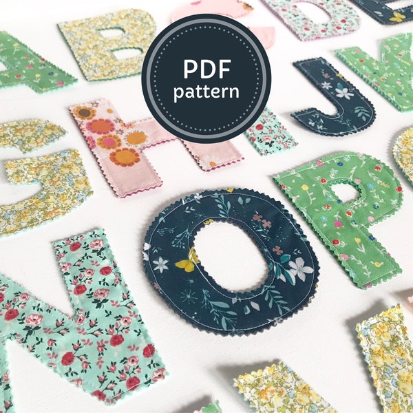 Fabric Alphabet Letters and Numbers Pattern Template