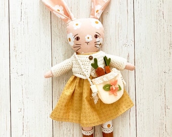 Handmade Bunny Doll: pink bunny rabbit doll