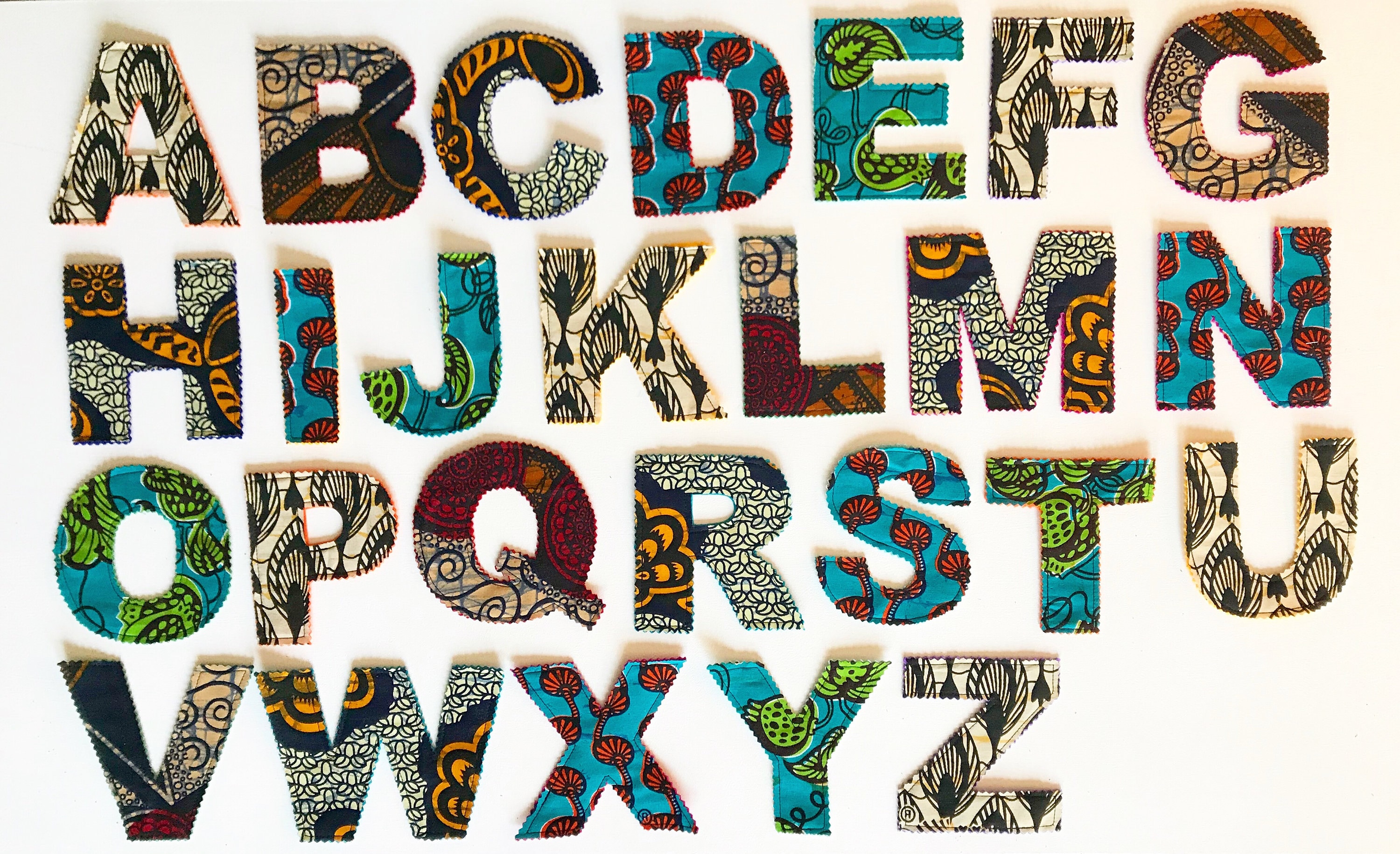 Fabric Alphabet Letters and Numbers Pattern Template Etsy
