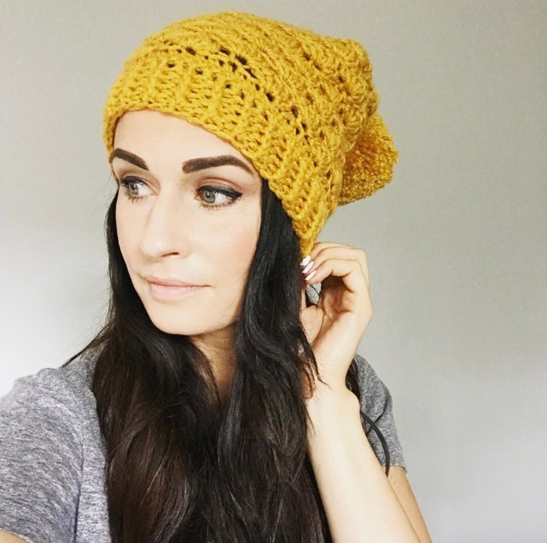 Adult Crochet Hat Pattern Shell Stitch Crochet Hat Pattern Etsy