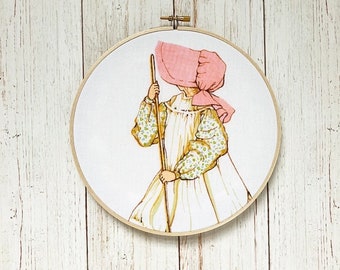 Holly Hobbie Embroidery Hoop Art: Nursery decor, wall art, girls room decor