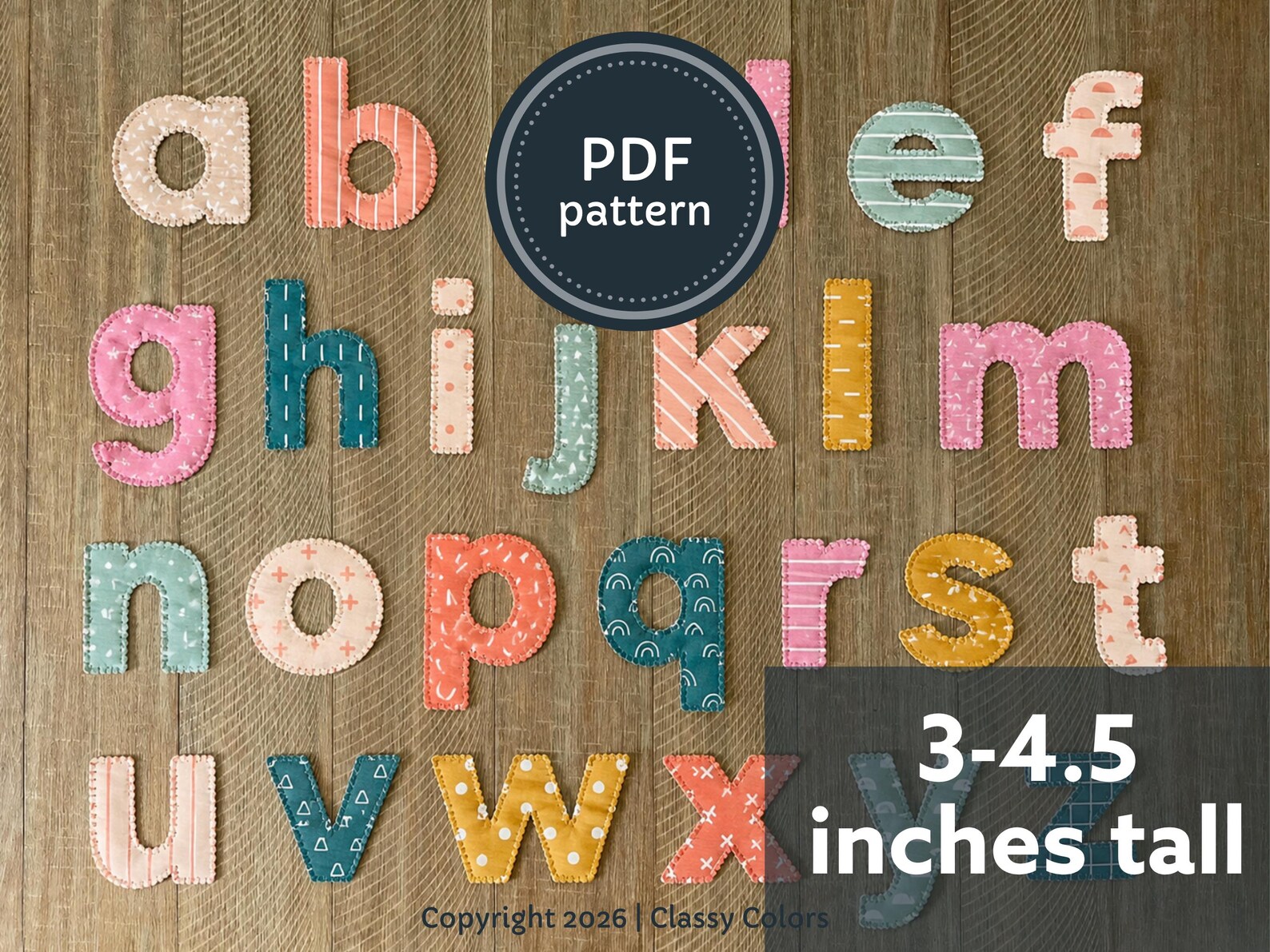 Fabric Alphabet Letters Pattern - Lower Case (digital Download) - Etsy