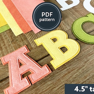 Felt Varsity Letters and Numbers Pattern