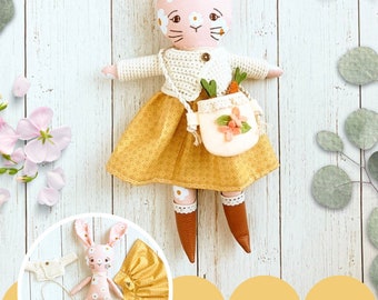 Handmade Bunny Doll: pink bunny rabbit doll